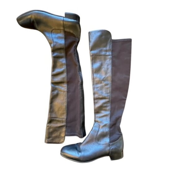 Louise Et Cie Andora OTK Boots Black Leather Stretch Louise et Cie 7M - Picture 3 of 14